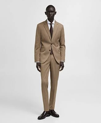 Mango Mens Prince Of Wales Slim Fit Suit