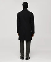 Mango Men's Detachable Hood Wool Coat