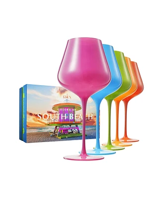 The Wine Savant Colors of South Beach Miami Wine, Set of 5