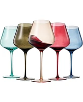 The Wine Savant Colors of Rome Italy Wine Glasses, Set of 5
