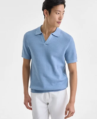 Alfani Men's Textured Polo Shirt, Exclusively at Macy's