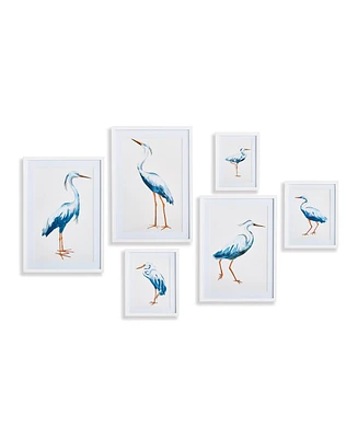 16.5"W x 0.75"D x 23.5"H and 15.75 x 0.75 x 21.75 and 11 x 0.75 x 13.75 and 9 x .75 x 11.75 Blue Heron Gallery Framed Wall Art Set of 6