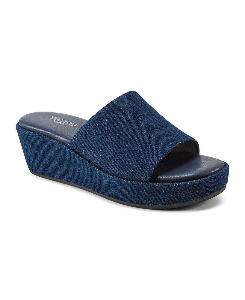 Rockport Women's Aubriella Slide Slip-On Wedge Sandals