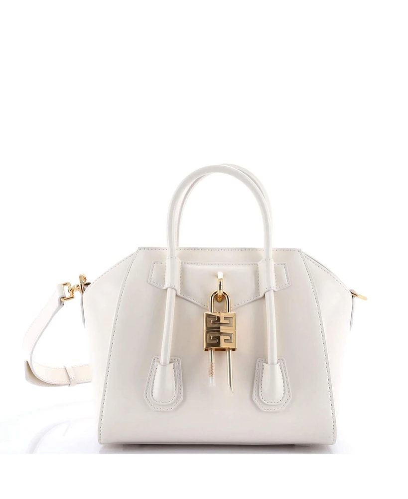 Pre-Owned Givenchy Mini Antigona Lock Bag Leather