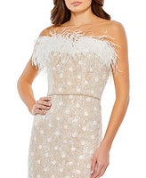 Women's Embellished Strapless Column Dress