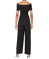 White Tie by Shani Women's All Over Crystal Jumpsuit