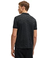 Boss by Hugo Men's Jacquard Circle Polo Shirt