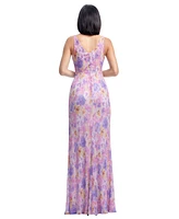 Dress the Population Women's Jordan Printed V-Neck Sleeveless Gown