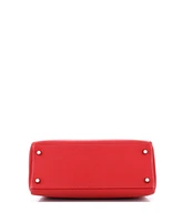 Pre-Owned HERMES Kelly 28 Handbag Red Clemence with Palladium Hardware