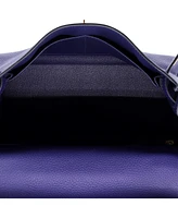 Pre-Owned HERMES Kelly 28 Handbag Blue Togo with Gold Hardware