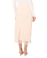 Vince Camuto Women's Feather-Trim Drawstring Midi Skirt