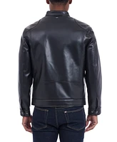 Michael Kors Men's Faux Leather Moto Jacket