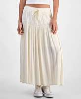 Celebrity Pink Juniors' Midi Lace Ribbon Tie-Front Skirt