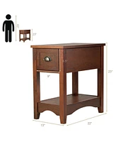 Set Of 2 Contemporary Side End Table with Drawer