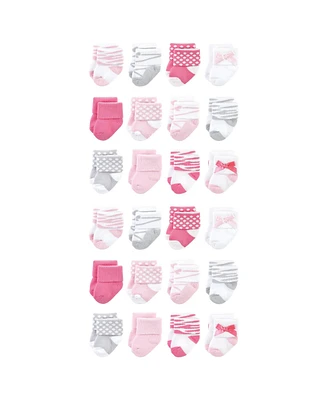 Luvable Friends Baby Boys Cotton Rich Terry Socks 24-Pack, Ballet