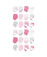 Luvable Friends Cotton Rich Baby Terry Socks 24-Pack, Ballet