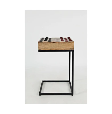 Jofran Global Archive Checkerboard C-Table, Natural Brown