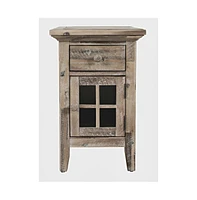Rustic Shores Distressed Acacia Usb Charging Chairside End Table