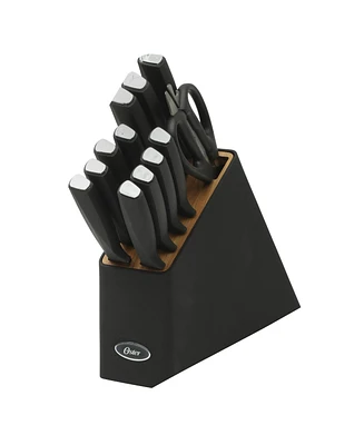 Oster Brixen 13 Piece High Carbon Stainless Steel Kitchen Cutlery Knife Block Set W/ Black Wood Block