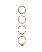 Rachel Rachel Roy Gold Tone 4pc Stackable Ring Set