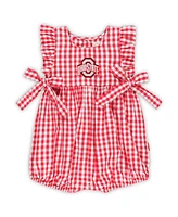 Garb Girls Baby Boys and Girls Scarlet Ohio State Buckeyes Constance Gingham Romper