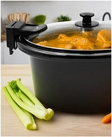 Elite Cuisine 8.5 Quart Stainless Steel Programmable Slow Cooker with locking lid