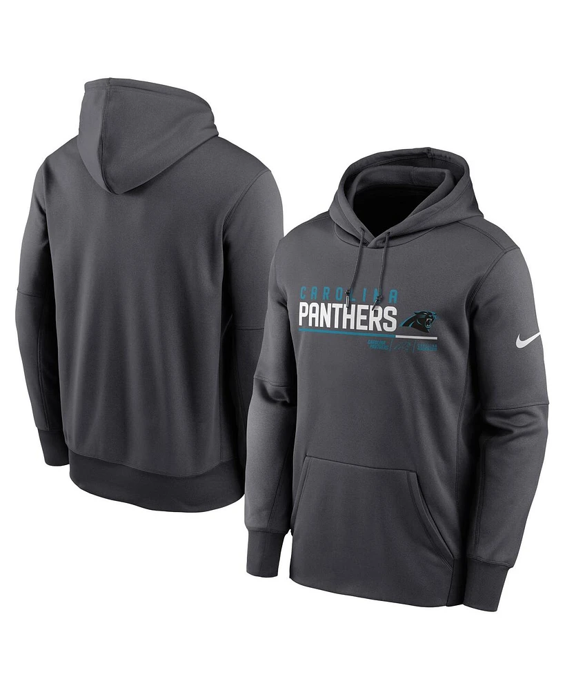 Nike Men's Anthracite Carolina Panthers Prime Logo Name Split Pullover Hoodie