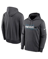 Nike Men's Anthracite Carolina Panthers Prime Logo Name Split Pullover Hoodie