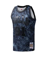 Mitchell & Ness Men's Dennis Rodman Black Chicago Bulls Hardwood Classics 1995/96 Tie-Dye Swingman Jersey