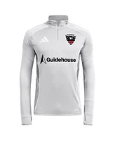 Adidas Men's Silver D.c. United 2025 Quarter-Zip Long Sleeve Training Top