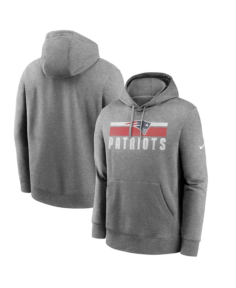 Nike Men's Heather Charcoal New England Patriots Club Fleece Pullover Hoodie