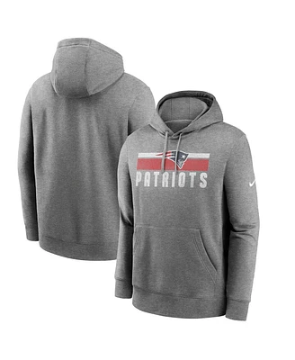 Nike Men's Heather Charcoal New England Patriots Club Fleece Pullover Hoodie