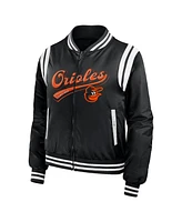 Wear by Erin Andrews Women's Black Baltimore Orioles Football Bomber Jacket