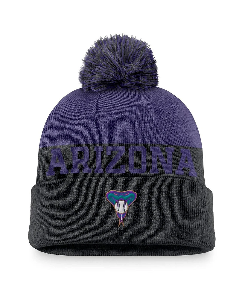 Nike Men's Black Arizona Diamondbacks Rewind Peak Cuffed Knit Hat with Pom