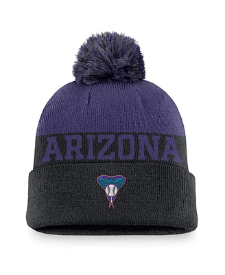 Nike Men's Black Arizona Diamondbacks Rewind Peak Cuffed Knit Hat with Pom