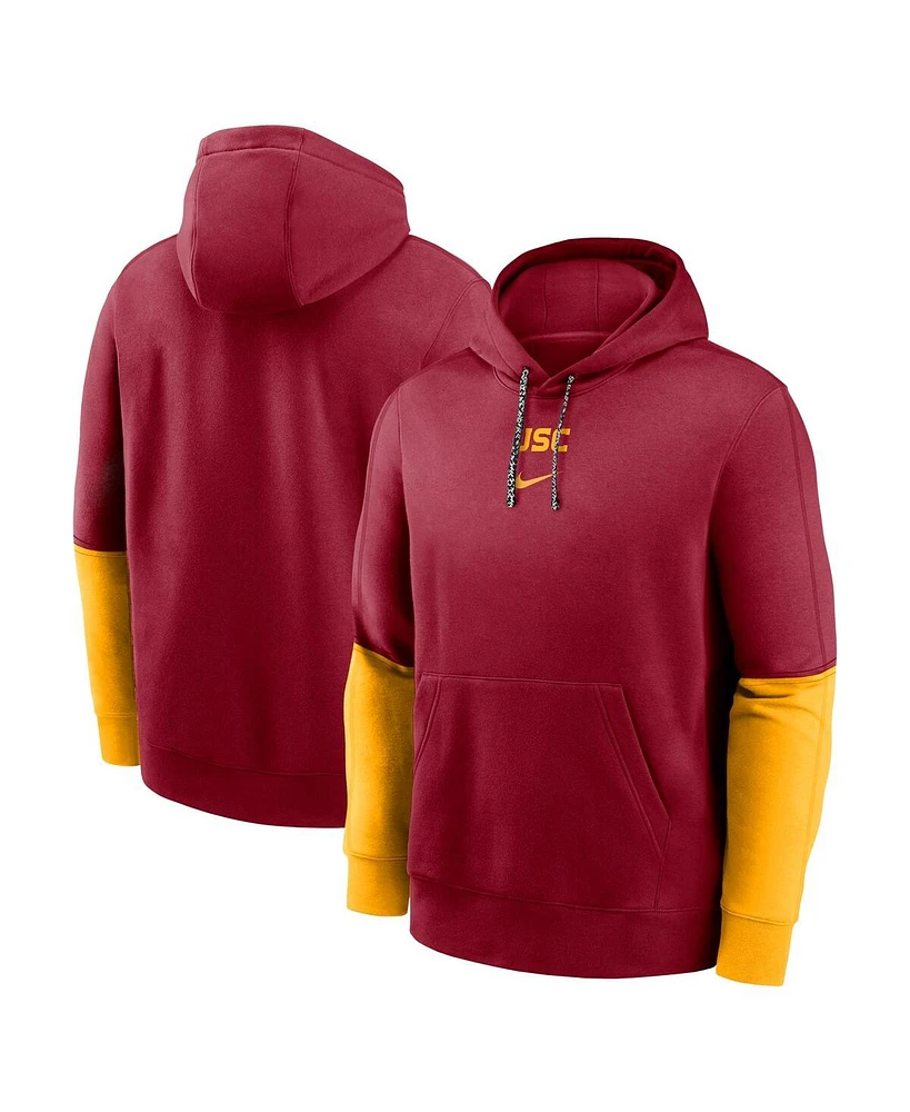 Nike Men's Cardinal/Gold Usc Trojans 2024 Sideline Club Pullover Hoodie