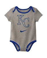 Nike Newborn Infant Kansas City Royals Three-Pack Bodysuit Set