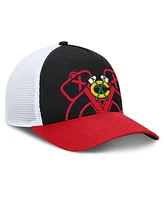 Fanatics Men's Black/Red Chicago Blackhawks Authentic Pro A-Frame Rink Adjustable Hat