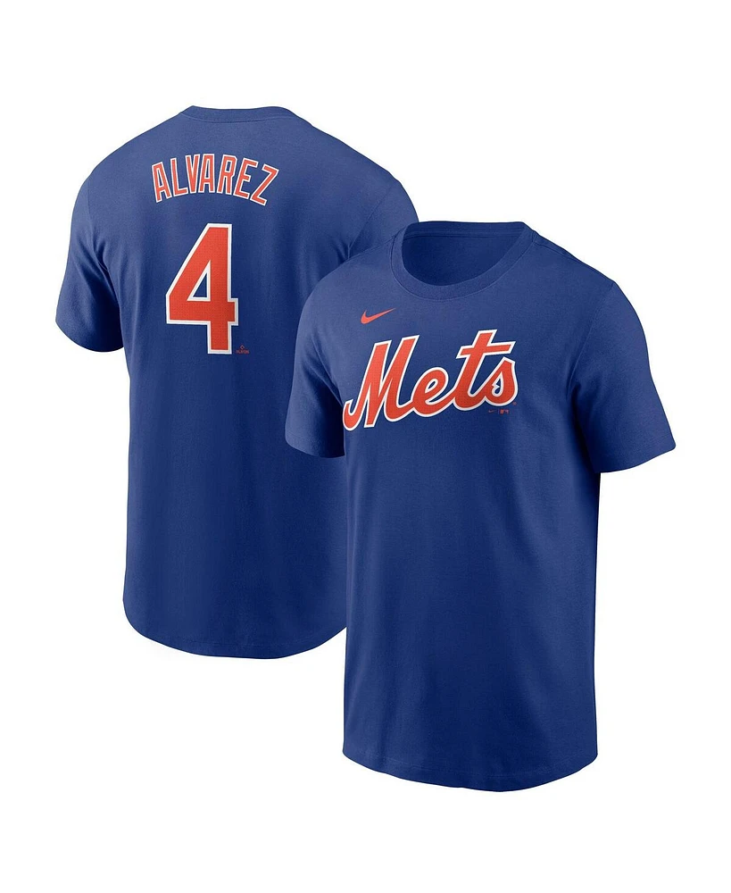 Nike Men's Francisco Alvarez Royal New York Mets Fuse Name Number T-Shirt