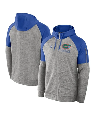 Jordan Men's Heather Gray Florida Gators Fitness Raglan Performance Full-Zip Hoodie