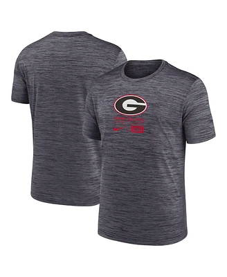 Nike Men's Charcoal Georgia Bulldogs Campus Center Block Velocity Performance T-Shirt