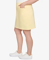 Hearts Of Palm Plus Making Waves Solid Tech Stretch Pull On Skort