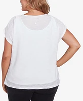 Hearts Of Palm Plus Size Making Waves Textured Short Sleeve Top