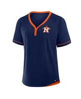 Fanatics Women's Navy Houston Astros League Diva Star Raglan V-Neck T-Shirt