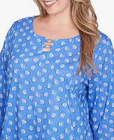 Hearts Of Palm Plus Making Waves Printed Square Ring Front Top