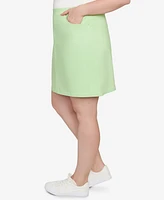 Hearts Of Palm Plus Size Solid Tech Stretch Pull On Skort