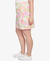 Hearts Of Palm Plus Printed Tech Stretch Pull On Skort