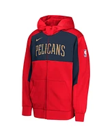 Nike Youth Red/Navy New Orleans Pelicans Authentic On-Court Showtime Performance Full-Zip Hoodie