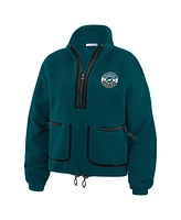 Wear by Erin Andrews Women's Midnight Green Philadelphia Eagles Polar Fleece Half-Zip Jacket