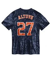 Outerstuff Juniors Jose Altuve Navy Houston Astros Name Number Sequin V-Neck Top